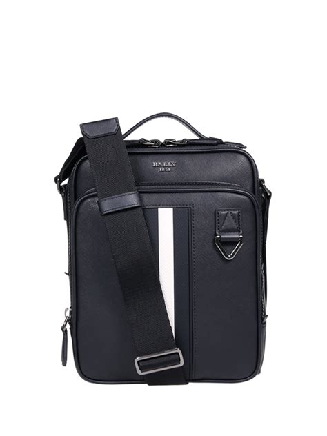 Men's Mackao Leather Crossbody Bag In Black 